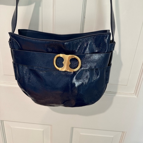 Tory Burch GEMINI LINK PATENT CROSS-BODY Midnight Swim Patent Leather - Picture 5 of 10